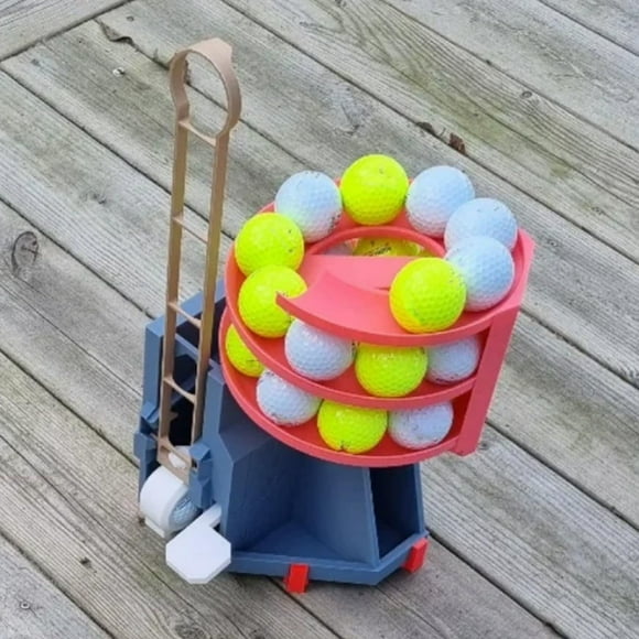Golf Ball Launcher Pro with Foot Pedal, Manual Golf Ball Dispenser for Indoor Outdoor Swing Practice, 25-Ball Capacity Tee Training Aid, Green No-Power Simulator Device (1pc)
