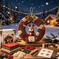 thumbnail image 3 of 3D Fabric Poke Wreath DIY Kit, No-Sew Christmas Craft for Adults, Holiday Door Decor & Wall Hanging, 3 of 8