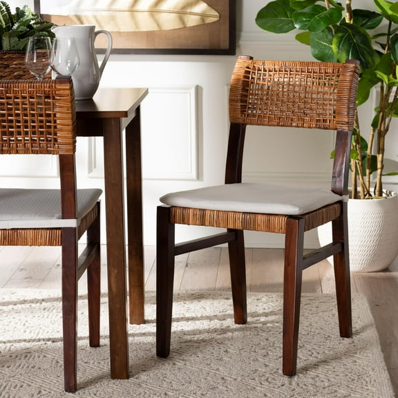 bali & pari Dameka Boho Dining Chair, Dark Brown