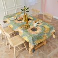 thumbnail image 3 of Green Sunflower Pattern Rectangle Tablecloth 60"x120",Waterproof Polyester Rectangle Table Cloth, Wipeable Spillproof Polyester Tablecloth for Dining, Camping, Indoor and Outdoor, 3 of 6