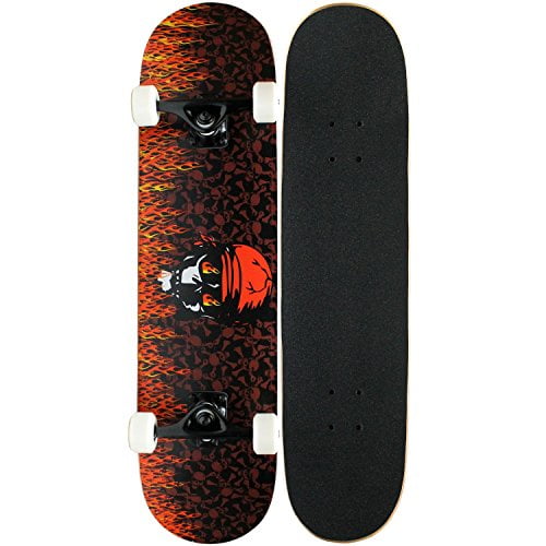 Krown Intro Skateboard, Red Flame