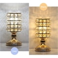 thumbnail image 3 of Crystal Table Lamp Bedside Lamps With Clear Crystal Lampshade and Metal Base Elegant Decorative, Nightstand Desk Lamp for Bedroom, Living Room, 3 of 5