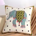 thumbnail image 1 of Ethnic Style Embroidery Throw Pillow Cover 17.7" Square Zip Pillowslip Pillowcase (Inner Not Included), 1 of 4