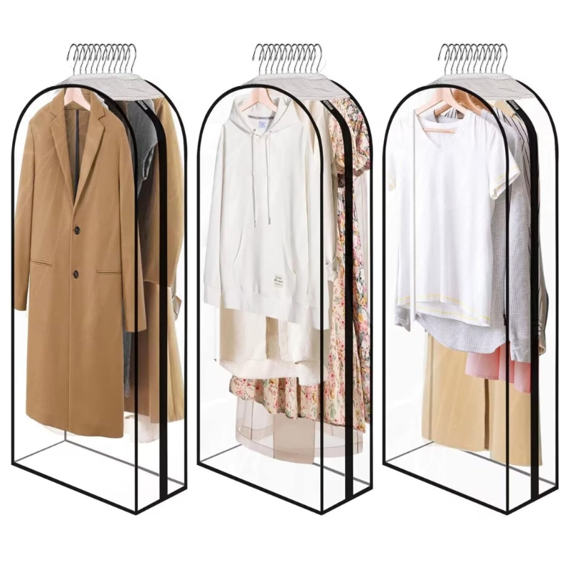 lanema Moisture Resistant Transparent Garment Storage Bag Full Coverages Dustproof PEVA Cover For Coat Suits Closet Organizer
