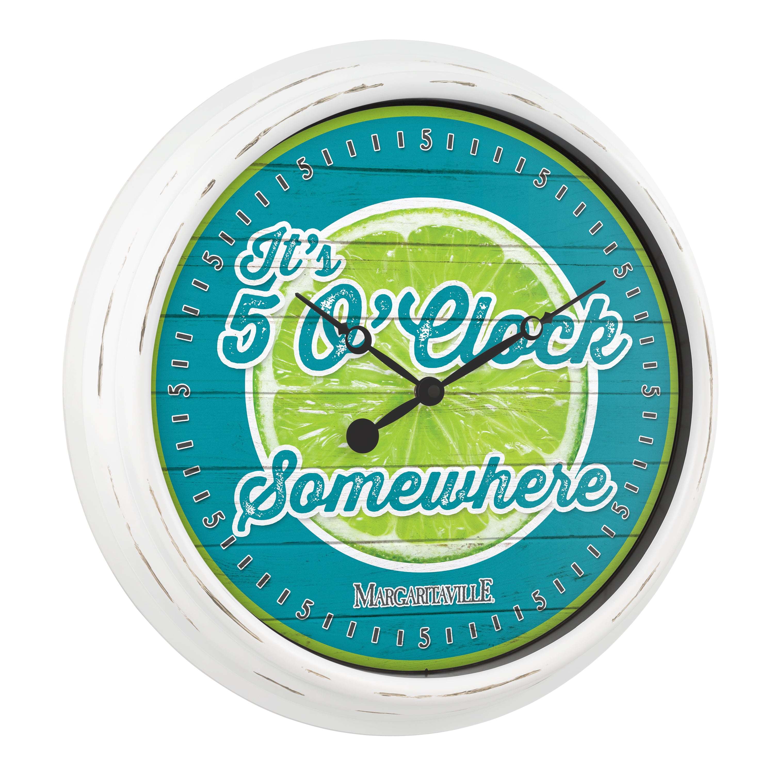La Crosse Clock Margaritaville 15.75 inch Quartz Analog Outdoor Wall Clock, 433-3841MV2