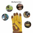 thumbnail image 3 of Guantes de poda de rosas para hombres y mujeres, guantes de jardinería extralargos y transpirables de cuero de vaca a prueba de espinas, 3 of 5
