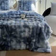 thumbnail image 5 of Sanmadrola Throw Blanket Faux Fur for Couch, Fuzzy Soft Plush Thick Bubble Blanket for Sofa Bedroom Living Room 50''x 60'' Tye Die Blue, 5 of 7