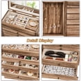 thumbnail image 6 of Sfugno Jewelry Box, 6-Tier Large Wooden Jewelry Organizer Boxes for Women, Wood jewlery Storage Display for Rings Earrings Necklaces,Brown, 6 of 7