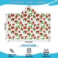 thumbnail image 2 of Red Strawberry Plants Fruit Flower Leaf Hooded Bath Towel，50"x30" for Ages 3 To 12 Kids, Quick Dry Lightweight Soft Microfiber Hood Beach Towel Cover Up for Kids, 2 of 7