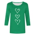 thumbnail image 3 of FDGIU Valentines Tops for Women Plus Size - 3/4 Sleeve Heart Print Tee Soft Basic T-Shirt, 3 of 4