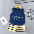 thumbnail image 2 of COMVALUE Toddler Baby Boy Summer Print Tank Top and Shorts Outfit Lightweight Elastic Cotton Short Set (Navy, 1-2 Years), 2 of 9