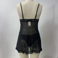 thumbnail image 5 of Levmjia Women Sleepwear Set Sheer Lace Stitching Deep V Solid Color Nightgown and Panties Two Piece Outfit For Sleepwear And Home Wear, 5 of 9