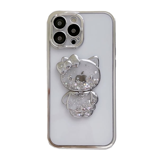Chapado De Lujo Con Lente De Arena Movediza Kitty Cat Funda Del Teléfono Para iphone 14 Plus 13 12 11 14 Pro Max Transparente Suave Carcasa Completa A Prueba De Golpes Proteger Cubierta Para 7 8 X Xs
