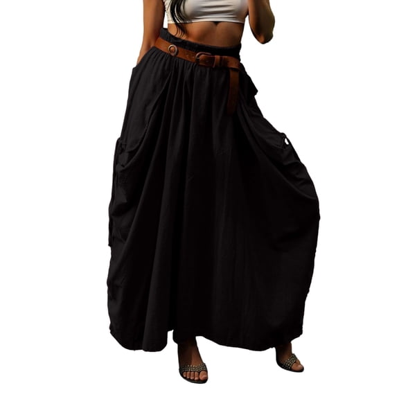 Aellinatey Women's Bohemian long skirt with pockets,