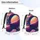 thumbnail image 2 of Disketp Planet Pastel Galaxy print Canvas Backpack Lightweight Travel Daypack Student Rucksack Laptop Backpack-Small, 2 of 5