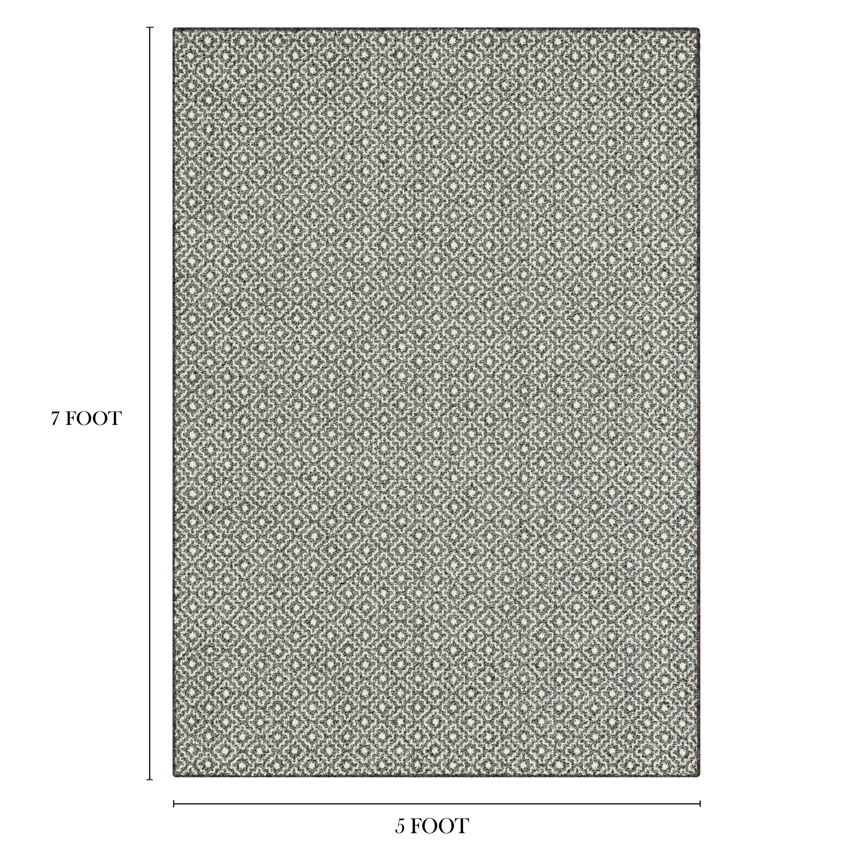 Mainstays Geometric Diamond Indoor Area Rug, Black Tonal, 5'x7', Skid-Resistant