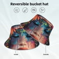 thumbnail image 3 of Vsdgher Bohemian Colorful Flower Woman Print Bucket Hat for Men&Women Bucket Hat Reversible Summer Double-Side-Wear Travel Gardening, Beach, Camping, Hiking, Fishing Cap, 3 of 5