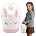 thumbnail image 2 of Personalized Easter Basket - Dienrx Easter Basket, Easter Bunny Baskets with Handle, Baby Gift Baskets, Egg Buckets Gifts Tote Bags Egg Hunt Basket for Kids, Boys, Girls, Toddler, Babies, Infant, 2 of 8