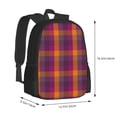 thumbnail image 3 of Daiia Purple Yellow Buffalo Plaid Backpack for Men and Women -Durable Backpack Large Capacity, Water-Resistant Bag with Adjustable Straps and Laptop Compartment, 3 of 9