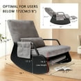 thumbnail image 2 of Rocking Chair for Nursery, Modern Upholstered Plush Seating Glider Recliner Chair with High Backrest and Side Pocket, Accent Armchair with Cushions for Living Room/Reading (Dark Grey), 2 of 7