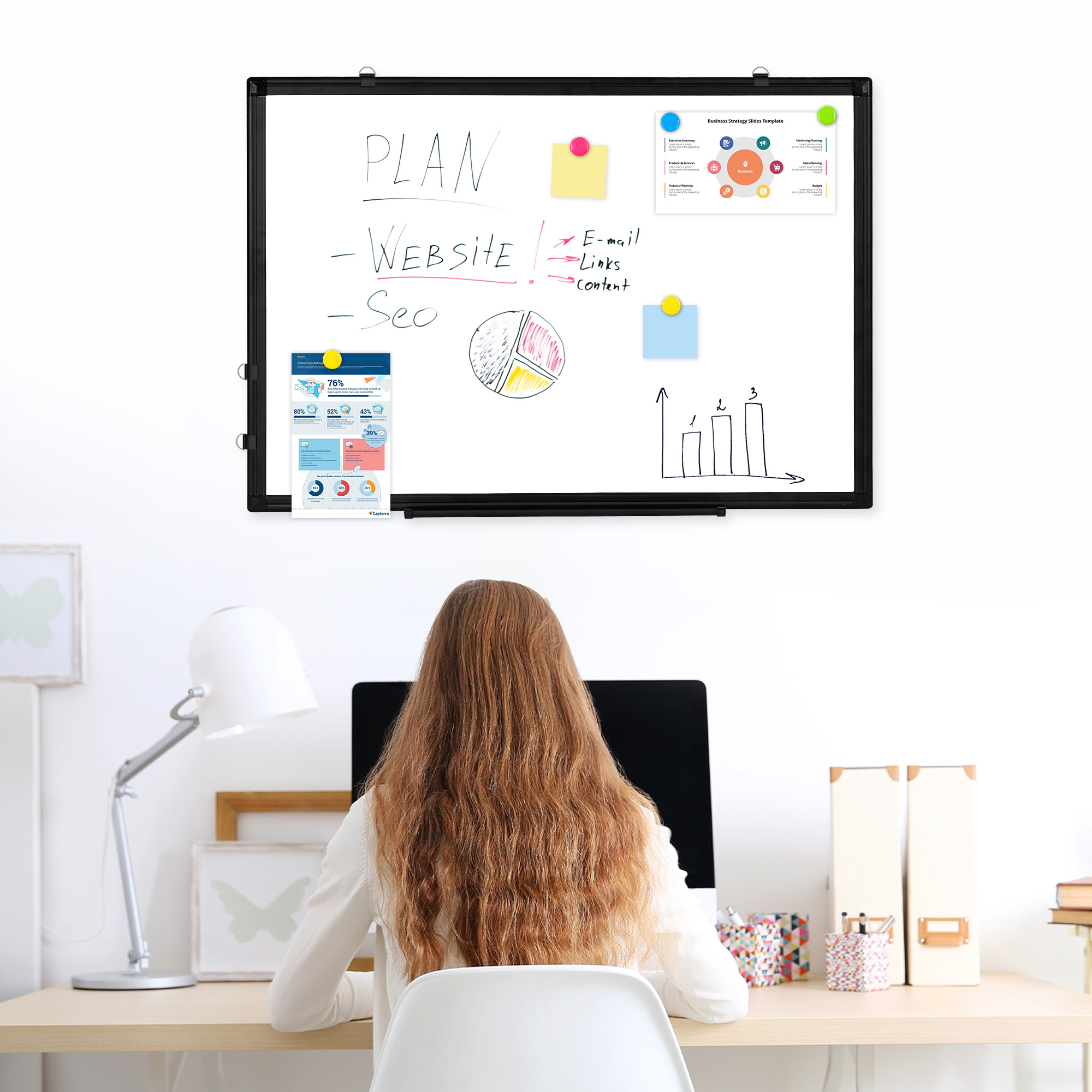 Dollar Boss 24x18 Inch Double-Sided Magnetic Whiteboard photo 8