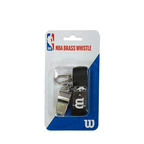 WILSON NBA BRASS WHISTLE WITH LANYARD, NBA WHISTLE