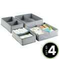 thumbnail image 2 of mDesign Fabric Baby and Kid Nursery/Playroom Divided Drawer Bins, 2 Pack, Gray, 2 of 9