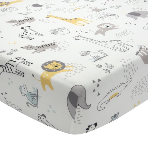 Lambs & Ivy Animal Jungle Soft 100% Cotton Jersey Baby Fitted Crib ...