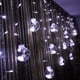 thumbnail image 4 of Luces de cadena LED, luces de cortina, decoración para fiesta de boda navideña alimentada por enchufe con bolas blancas, 4 of 5