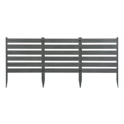 Zippity Outdoor Products Maui No-Dig Charcoal WoodTek Vinyl Garden Fence Kit, (3 Panels), 25.5 in. H x 72 in. W