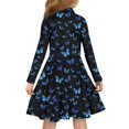 thumbnail image 3 of DISNIMO Butterfly Dresses for Girls 7-8 Kids Dresses Long Sleeve Midi Dress Girls Fall Swing Dress Girl Casual Fall Skater Dress for Girls Dress School Beach Dresses for Girls Sundress Blue Soft, 3 of 7