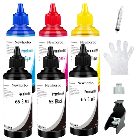 65XL Ink Bottles Compatible for Ink 65 for DeskJet 3755 3700 3752 2652 2655 2640 Envy 5000 5014 5010 5070 AMP 100 120 130 Printers