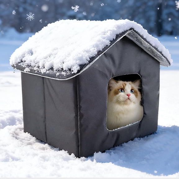 Outdoor Cat Bed for Stray and Indoor Cats, Cat House for Stray Cats Dogs, Insulated Warm Shelter with Waterproof Roof, Cozy Insulated Pet Shelter