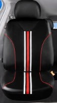 Goodyear 9-Piece Automotive Seat Cover Set, Black/Red, Universal Fit, Airbag Compatible Car Seat Covers