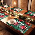 thumbnail image 3 of Christmas Placemats Set of 4 Buffalo Plaid Snowflake Placemats for Dining Table Waterproof Table Mats Holiday for Christmas Table Decorations Red and Green 12 × 18 inch, 3 of 7