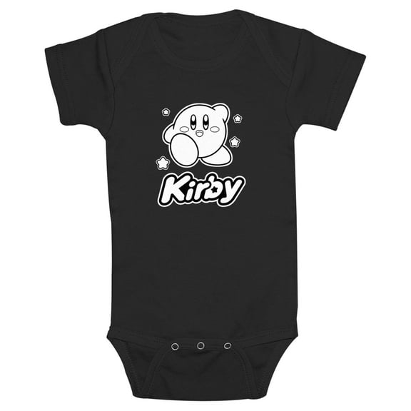 Infants' Nintendo Kirby Black and White Portrait Bodysuit