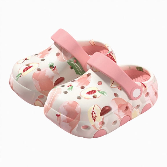 CAUYDY Kids Toddler Clogs Boys Girls Dinosaur Slip on Slides Sandals Summer Beach Pool Outdoor Water Shoes Shower Slippers Garden Clogs(L101-Light Pink,13.5)