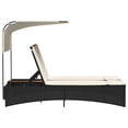 thumbnail image 5 of vidaXL Patio Double Sun Lounger Black PE rattan Double, 5 of 6