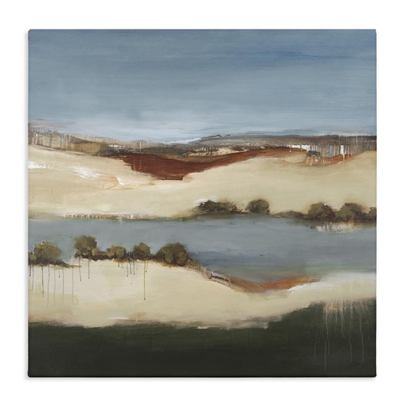 Stupell Industries Modern River Flowing Clear Sky Nature Paint Drip Detail Canvas Art, 17 x 17, by Lisa Ridgers