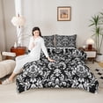 thumbnail image 4 of Manfei Boho Damask Adult Bedding Comforter Set, Retro Western Flower Print Twin Comforter Sets, Mandala Bohemian Style Reversible Bedding Set, Microfiber Bedroom Decor, 2 Pieces, 4 of 8
