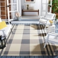 thumbnail image 3 of SAFAVIEH Courtyard Benjamin Plaid Indoor/Outdoor Area Rug, Grey/Bone, 8' x 10', 3 of 15