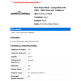 thumbnail image 2 of Rear Wiper Blade - Compatible with 2002 - 2006 Chevy Trailblazer 2003 2004 2005, 2 of 2