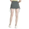 thumbnail image 4 of Seyurigaoka Women Juniors Summer Bodycon Pantskirt, Solid Color High Waist Short Skirt with Drawstring Sports Wear, 4 of 5