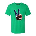 thumbnail image 2 of Wild Bobby, American Flag Peace Sign Hand Pop Culture Mens Premium Tri Blend T-Shirt, Envy, Small, 2 of 3