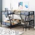 thumbnail image 2 of Metal Black Bunk Bed with Twin Loft and Desk - Ideal for Siblings' Rooms, 2 of 2