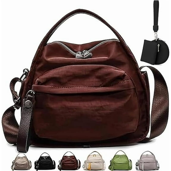 Veluna Shoulder Bag, Veluna Crossbody Shoulder Bag Nylon, Fashion Lightweight Large Capacity Zipper Handbag