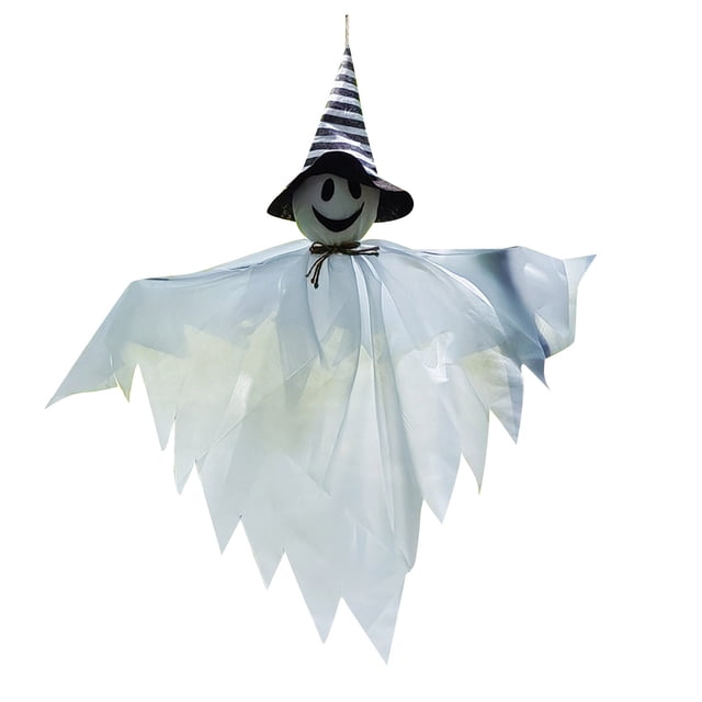 Decoraciones colgantes de Halloween: muñeco de espantapájaros de calabaza, fantasma y bruja con tela no tejida para puerta, gancho de pared, fiesta interior y Yulucky
