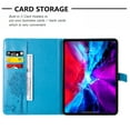thumbnail image 2 of for iPad Pro 11 Case (2022 2021 2020 2018), iPad Air 5th 4th Generation 10.9 inch Case, Embossed Cat & Tree PU Leather Retro Shockproof Magnetic Clasp Wallet Card Slots Folio Kickstand Cover, Blue, 2 of 6