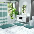 thumbnail image 4 of Eggshell Blue Memory Foam Bath Mats - 3PC Set (44.1"x24" + 31.5"x19.8"), Quick Dry Technology, 4 of 8
