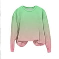 thumbnail image 6 of Children's Fashion Sweatshirts Long Sleeve Round Neck Pullover Top Girls Boys Gradient Color Sport Loose Sweatshirt with Pocket Green 3 Years, 6 of 8